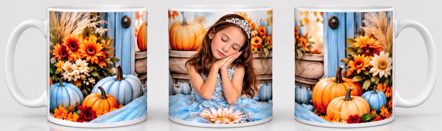 Autumn princess photo mug sample from finished portraits