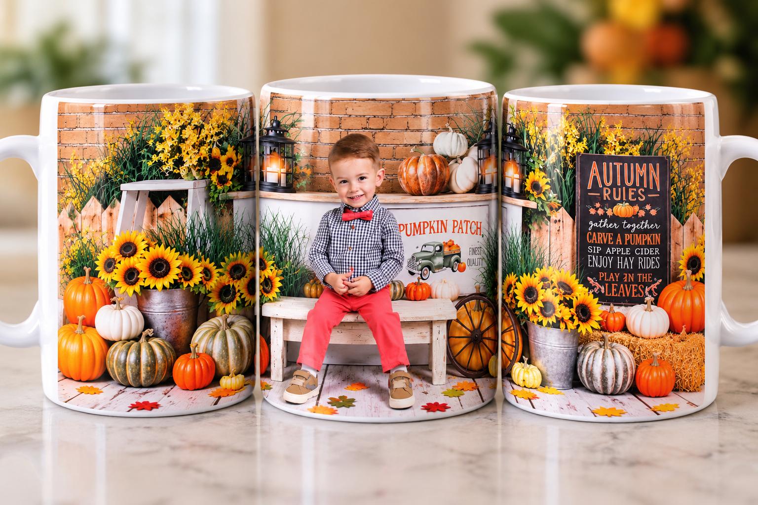 Autumn rules photo mug sample from finished portraits